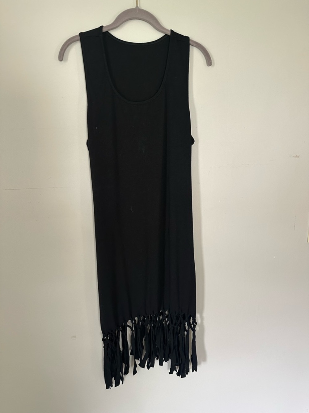 Target Black Sleeveless Fringe Hem Dress